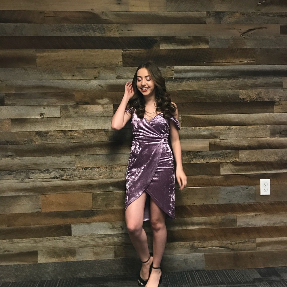 Lavender velvet dress